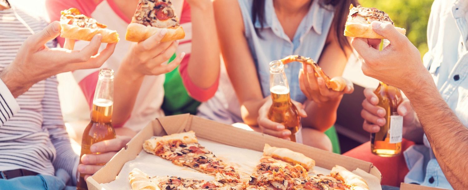 Vintage Woodstock Festival | Eating Pizza